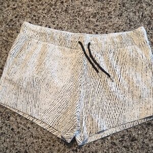 ZYIA Black and White Athletic Shorts with Elastic Waistband